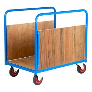 Long Goods Platform Trolley Timber Sides 500kg Capacity